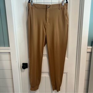 Men's Tan 100% Pocketed Polyester Joggers‎ Jogging Pants. Size XL.